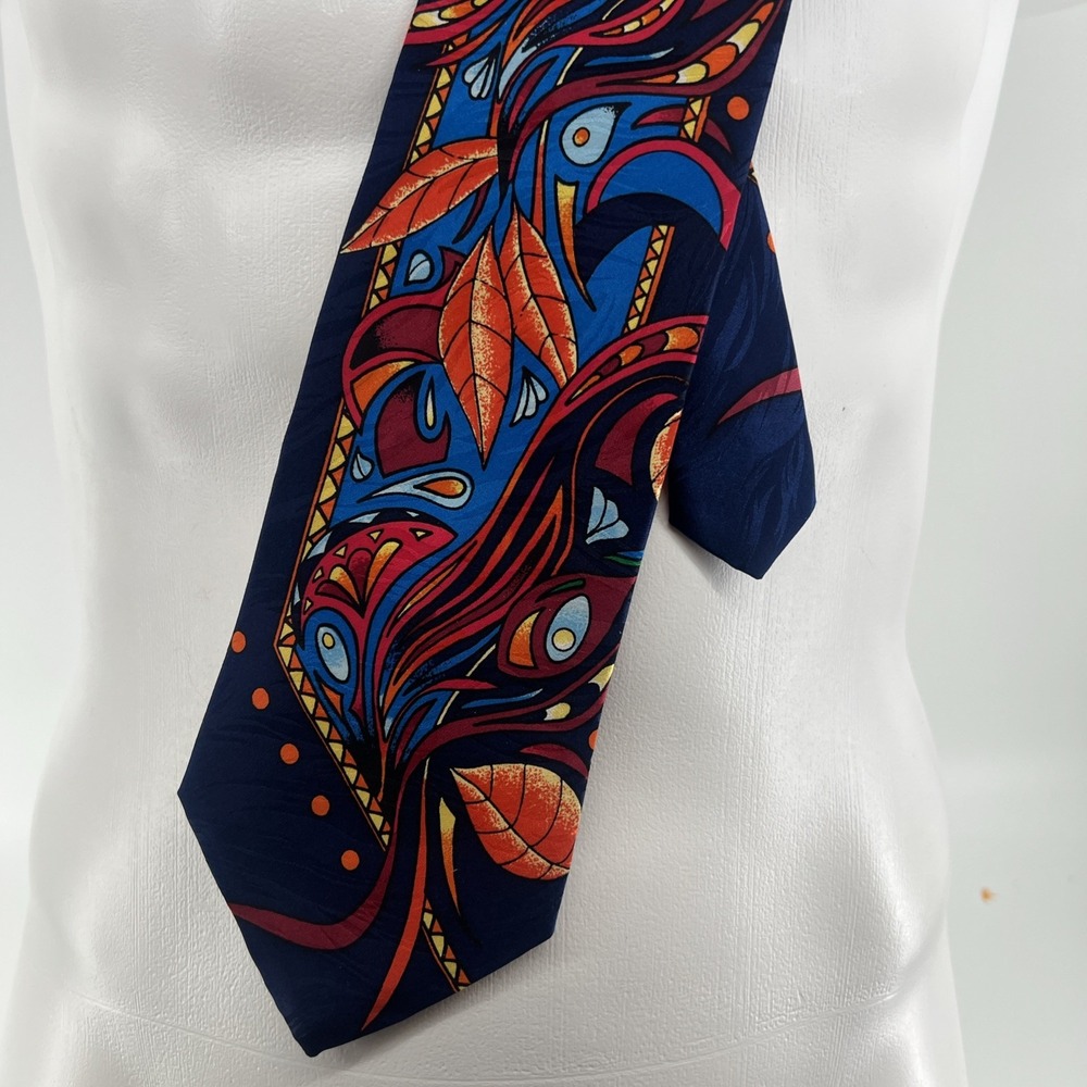 Vintage Rush Limbaugh No Boundaries 100% Silk Tie Abstract Psychedelic Chain USA